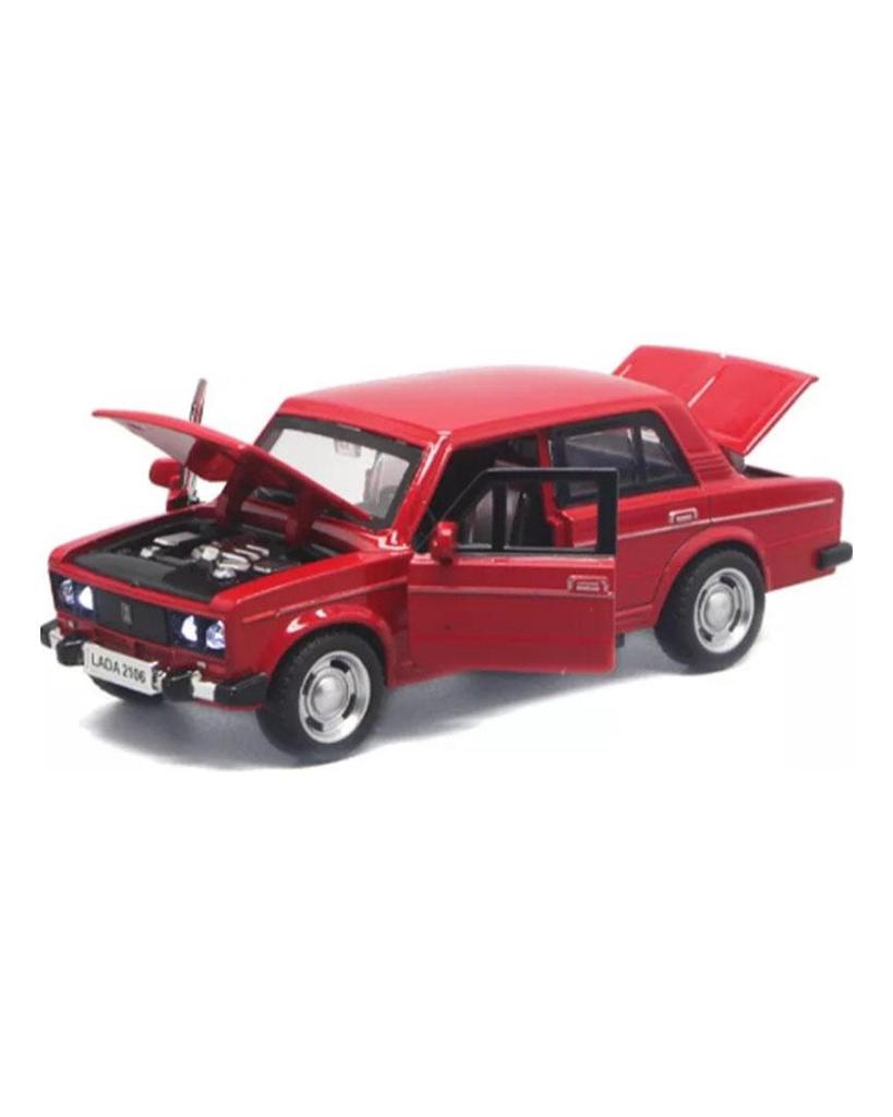 1/32 Scale LADA 2106 Diecast Car Model Toy, Pull Back Toy Vehicle with Sound and Light for Kids Toddler Boys Girls Gift Collection