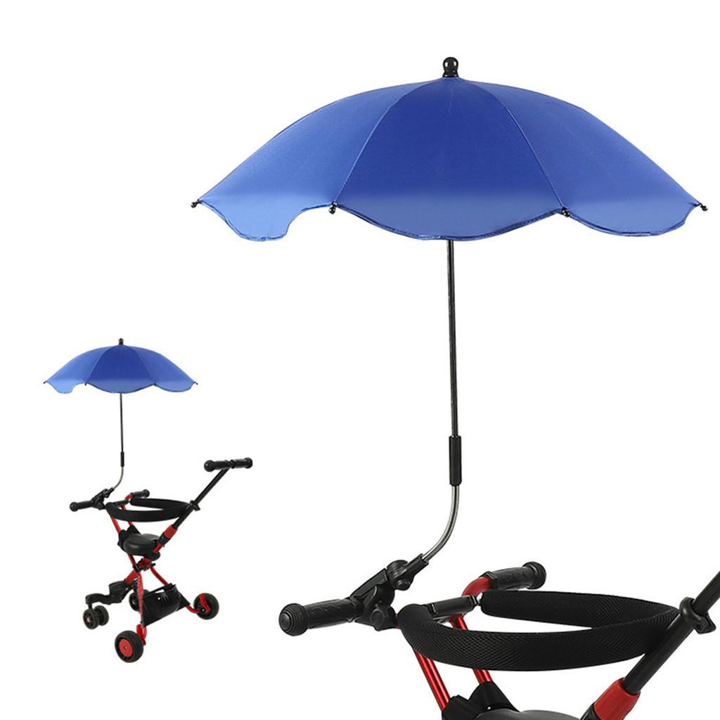14in Universal Stroller Parasol with UV Protection Adjustable Baby Stroller Umbrella Sapphire Blue (Silver Glue)