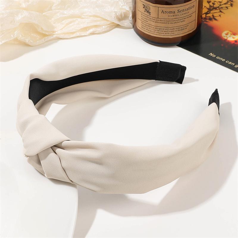 Popular Leopard Print Cloth Knotted Hairbands for Women Girls Casual Shopping Headpiece Simple Solid Knot Headbands