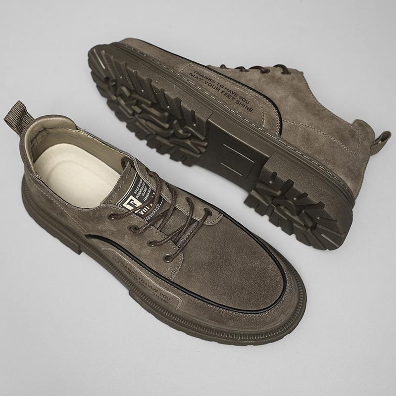 Fashion Men Shoes Vintage Hot Sale Leather Loafers Breathable Wear-Resistant Lace Up Comfortable Casual Outdoor Mens Walking Shoes