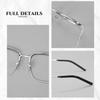 Danyang Two-Tone IP Plated Browline Glasses: Men's Pure Titanium High-Power Myopia Eyeglasses with Thick Rim and Acetate Frame.