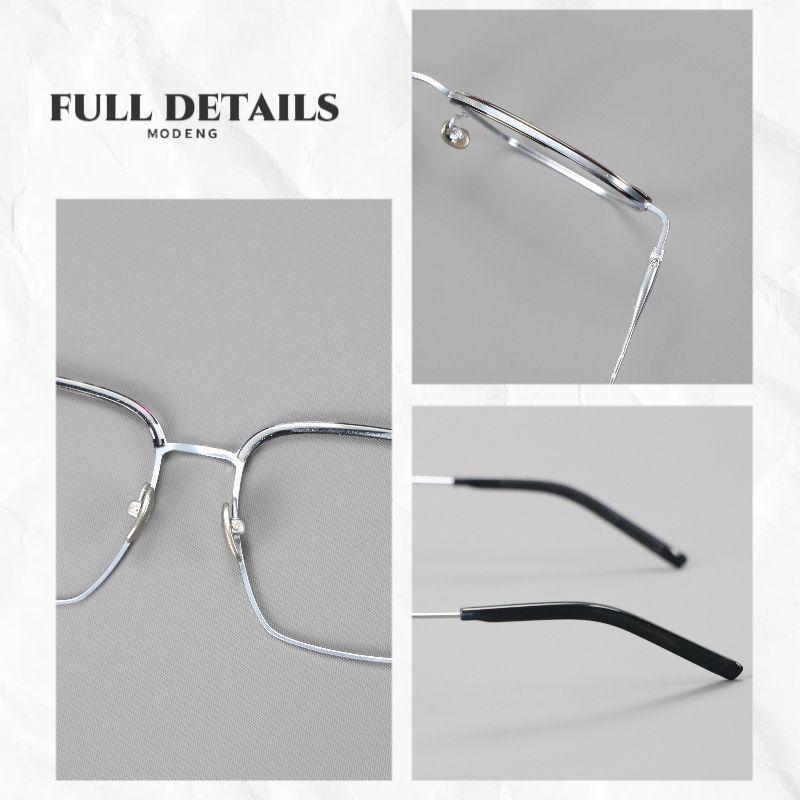 Danyang Two-Tone IP Plated Browline Glasses: Men's Pure Titanium High-Power Myopia Eyeglasses with Thick Rim and Acetate Frame.