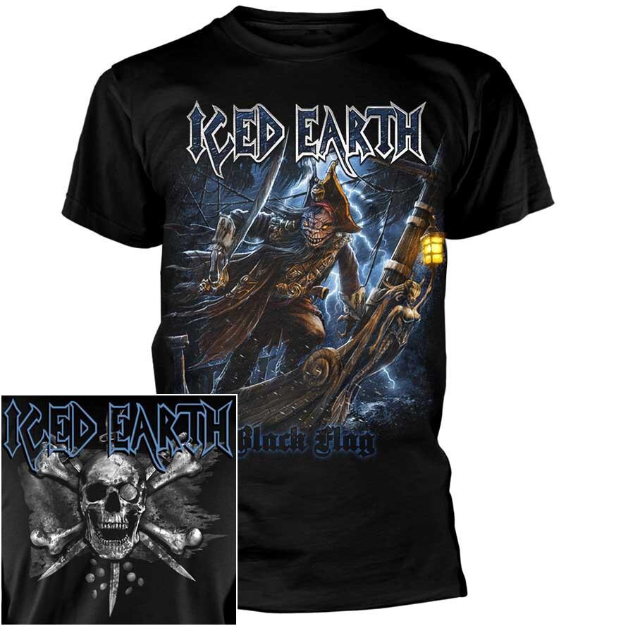 Iced Earth Black Flag Футболка S-4XL Футболка Т-shirt Хэви-метал группа Т-shirt XXXL
