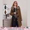 2025 Autumn Korean Academy Style Embroidered Plaid Hooded Overcoat