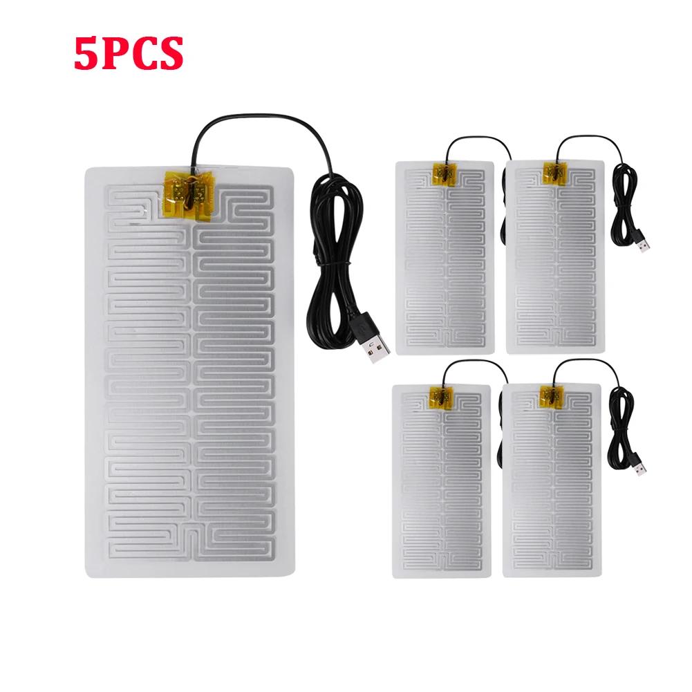 5/10/20pcs 5V USB Electric Heating Pads Warmer Element Film Heater Pads Warm Feet Knee Warmers Heat For Vest Jacket Shoes Socks
