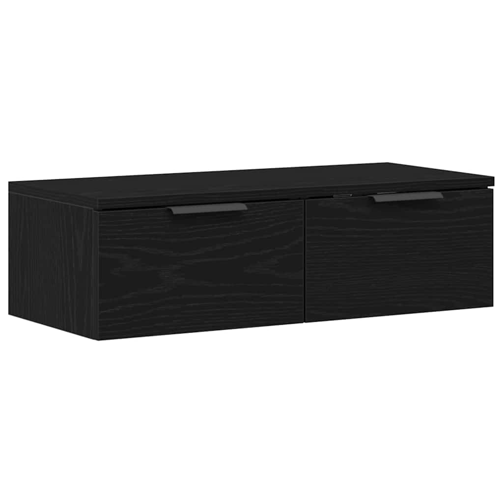 Wall Cabinet Black Oak Effect 68 x 30 x 20 cm Engineered Wood