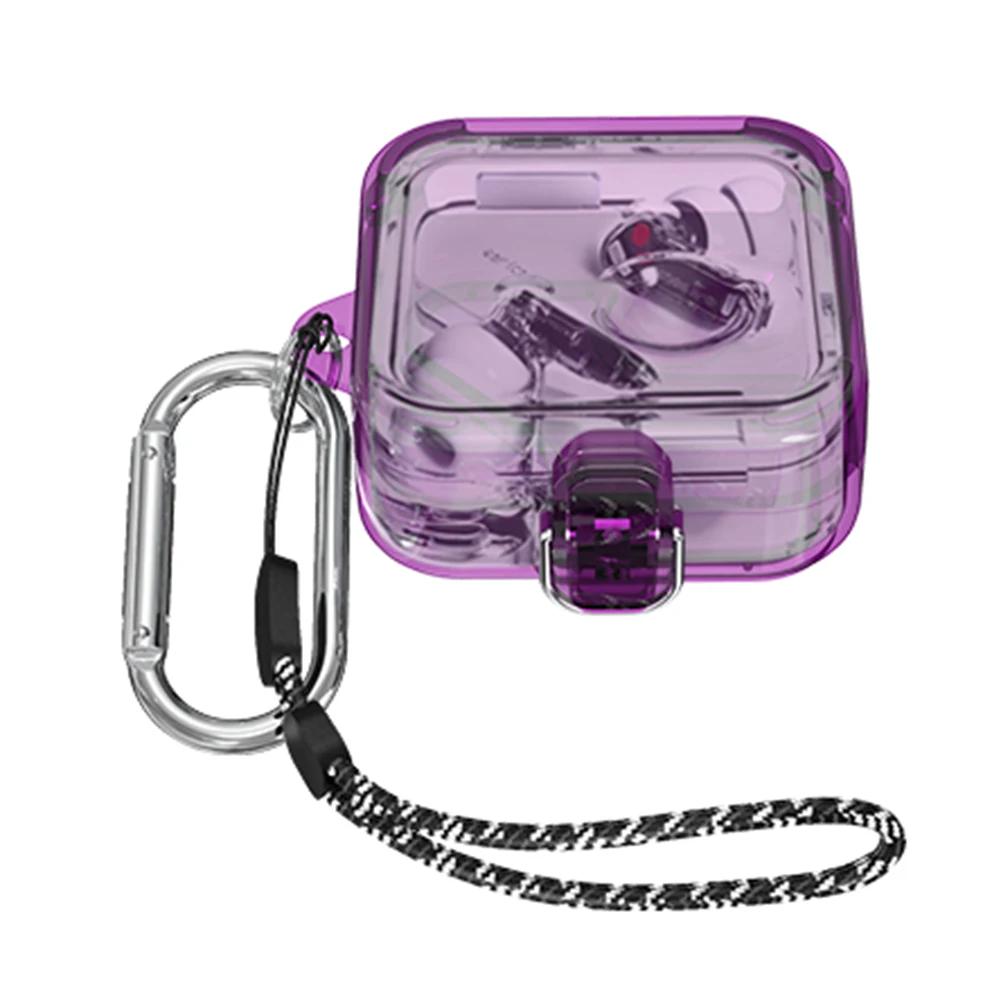 PC Headphone Holder Case Clear Candy Color Earphone Headphones Cover On-off Snap Waterproof Fall-protection for Nothing Ear 2