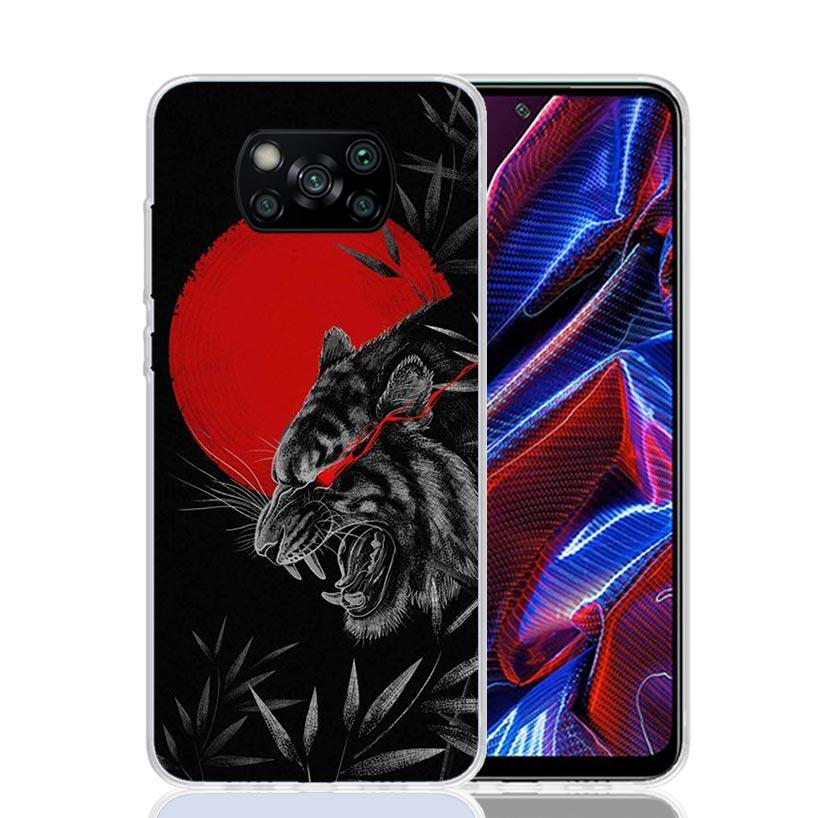 Japońskie Ciemne Smocze Etui na Telefon Dla Xiaomi Poco X7 X6 X5 Pro F7 Ultra Redmi 15C 15 13 13C 12 12C 10 10A 10C 9 9A 9C 9T Co