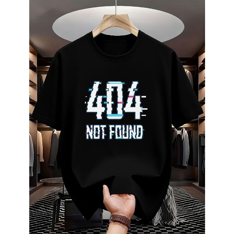 

European size Glitch Funny Tee Tops for Men Graphic Techy All-Season Statement Top for Men Casual Comfortable T-shirt 4XL чорний