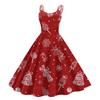 Women's Fashion Casual Christmas Print Sexy Off-the-shoulder Punk Retro Dress
