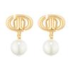 Resin Pearl Clip On Earrings Women's Gold 107091300