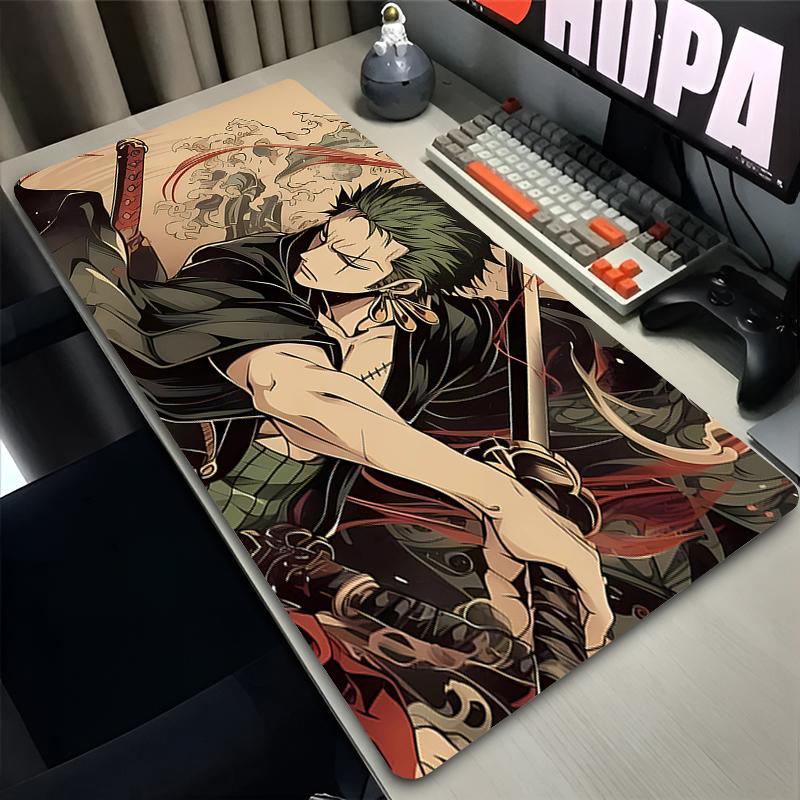 Anime Mouse Pad Large Gaming Pc Computer Desk Mat One Piece Zoro Japanese Samurai Mousepad Keyboard Gamer Accessories Table Pad