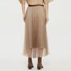 JNBY Pleated Mesh A-Line Mid-Length Skirt