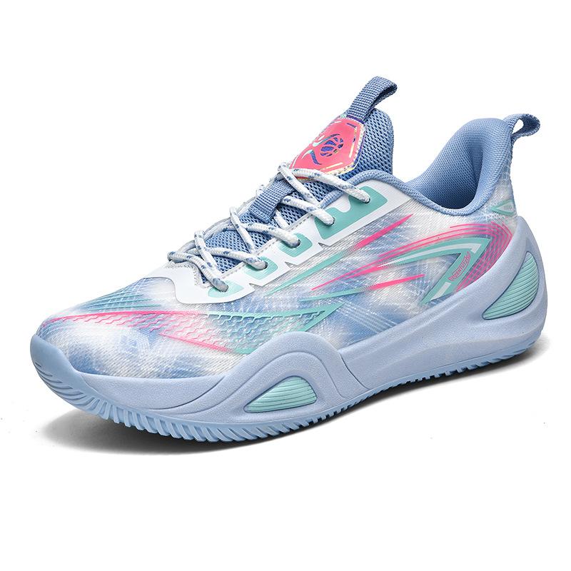 Fashion sports youth mandarin duck breathable basketball shoes outdoor actual combat wear-resistant non-slip couple training shoes