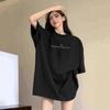 Oversized Cotton T-Shirt Women Plus Size 2-300lbs Loose Fit Mid-Length Short Sleeve Tee Anime Print Casual Streetwear