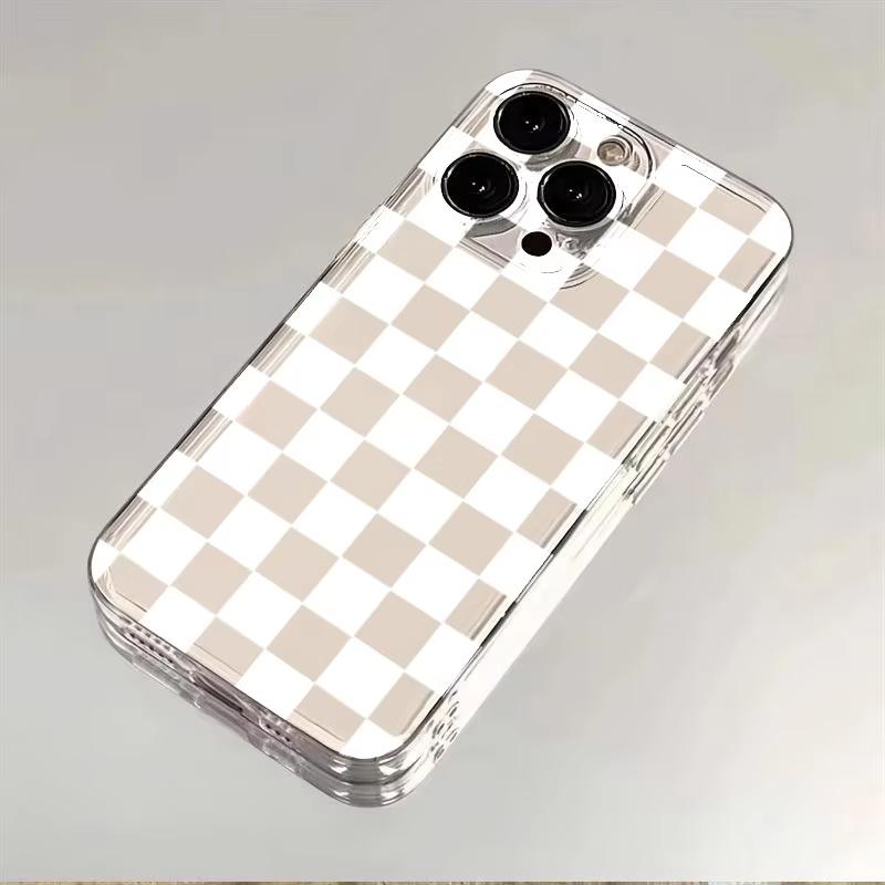 Space Black Plaid Pattern Clear Phone Case For Xiaomi Mi 15 T Pro 14T 13T 12T Mi 17 Pro 15 14 13 12 11 Lite 5G Silicone Cover