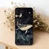 Line W-Whale Phone Case For Samsung S25,S24,S21,S22,S23,S30,Ultra,S20,Plus,Fe,Soft Silicone Black Cover