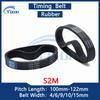 S2M Kauçuk Zamanlama Kayışı Uzunluk 100 102 104 106 108 110 112 114 116 118 120 122mm Genişlik 4/6/9/10/15mm Senkron Kayış Tahrik Kayışı