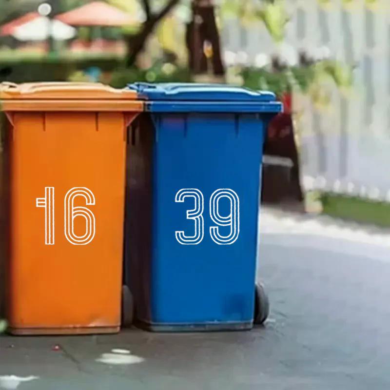 Bin Stickers Stripes Number Self Adhesive Waterproof Stickers 0-9 Decals Outdoor/Indoor For Trash Can Garage Mailboxes