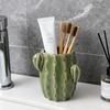 Süßer Keramik-Kaktus Zahnbürstenhalter Zahnbürsten und Kleine Toilettenartikel Organizer Mehrzweck-Aufbewahrungsregal Badezimmerzubehör