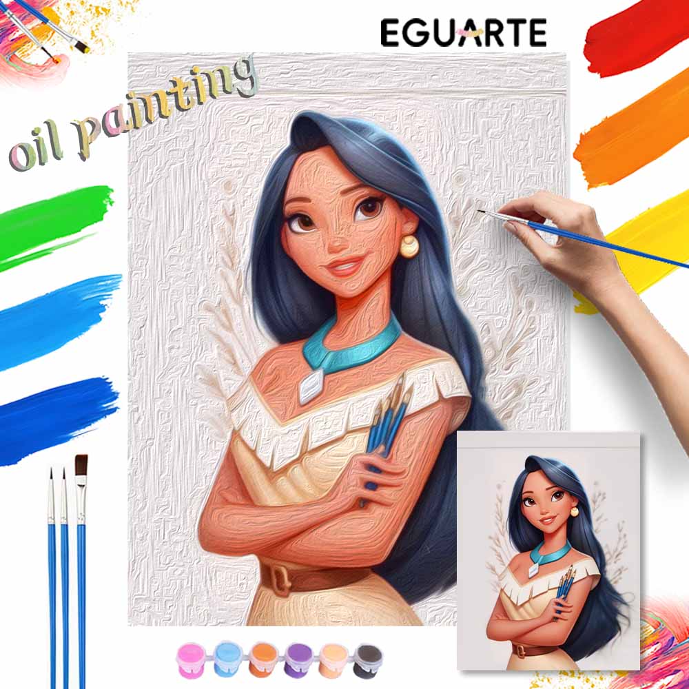 Disney Pocahontas Paint By Number Kit Number Drawing Canvas DIY Picture Home Decor Painting Wall Art Prints Craft Hobby Gift Set