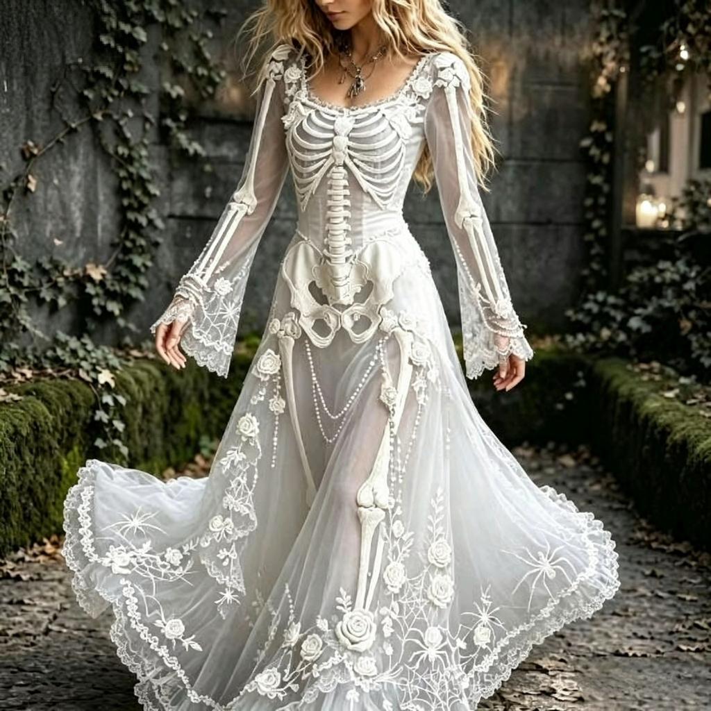 Hot Sale Craft V-Neck Sweet Ladies Halloween Dress Ladies Dress