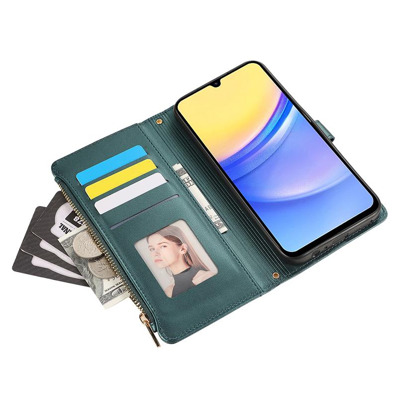 Portafoglio Custodia Cover in Pelle con Cerniera Per Samsung Galaxy S26 S25 Ultra S24 FE S23 S22 S21 Plus A15 A16 A36 A56 A35 A55 A54 A34