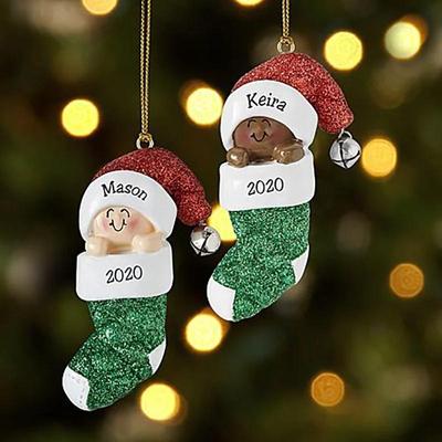 Weihnachtsschmuck DIY Name Segen Weihnachtsmann Anhänger Weihnachtsbaumdeko