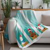 Cozy Christmas Blanket Soft Throw Flannel Reindeer Snowman Holiday Gift Festive Decor Home Bedding Winter Warm Plush Throw