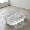 Laundry Basin Thickened Washboard Ribbed Hand Wash Tub for Household Use White L
