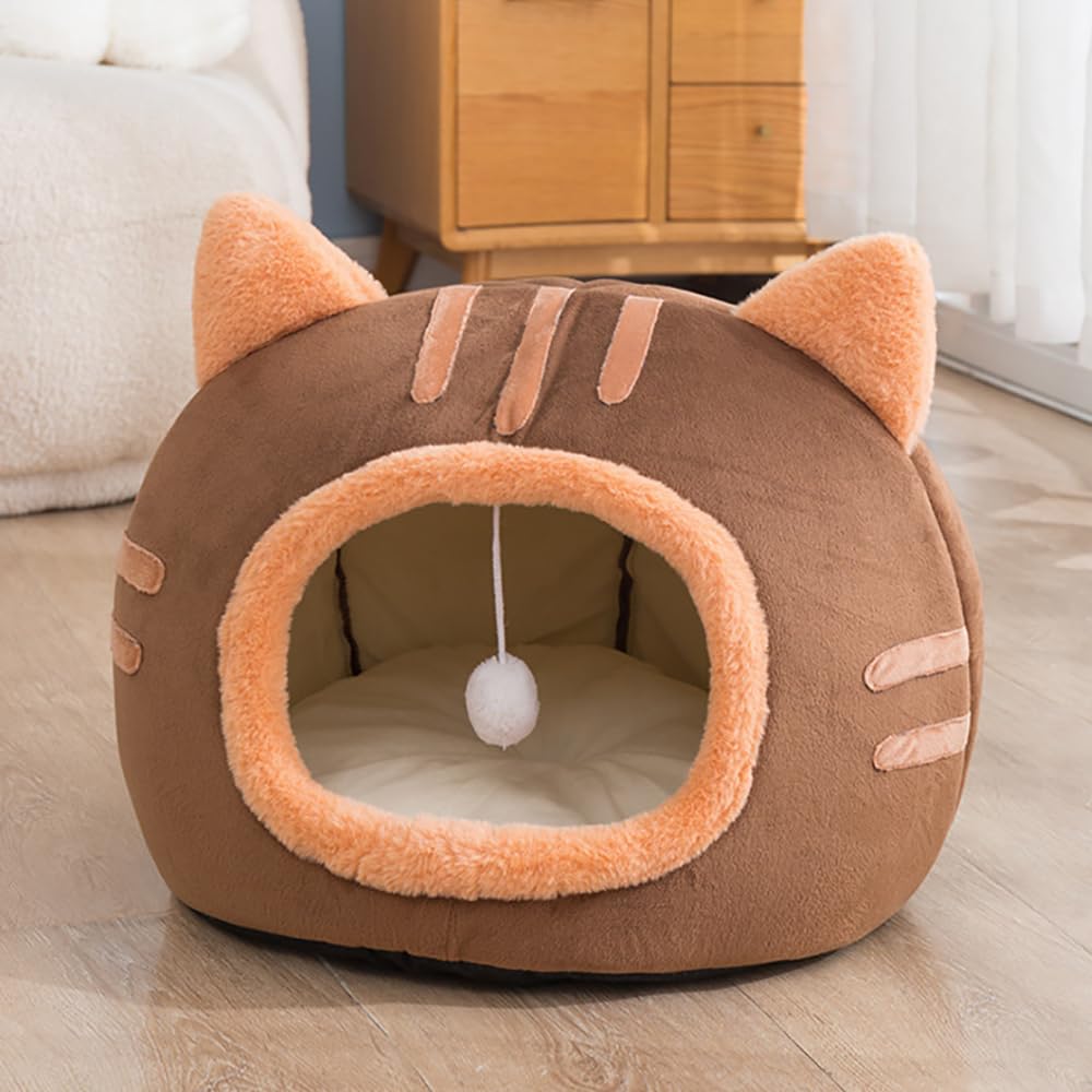 Animonary Cat Bed Dome Cat House Pet Sleeping Bag Cat House Warm Fluffy Cold Protection Rest Area Winter Use Sleeps Soundly Washable Small Dog Cat Pet