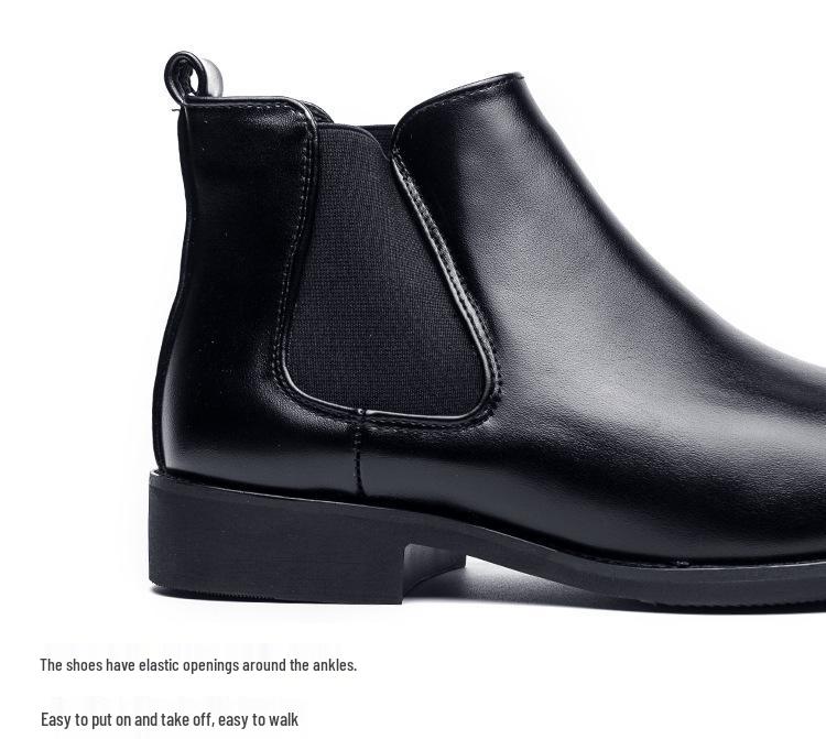 Men's Autumn/Winter 2025 Pointed Toe High-Top Leather Boots – Business Chelsea Slip-On Martins