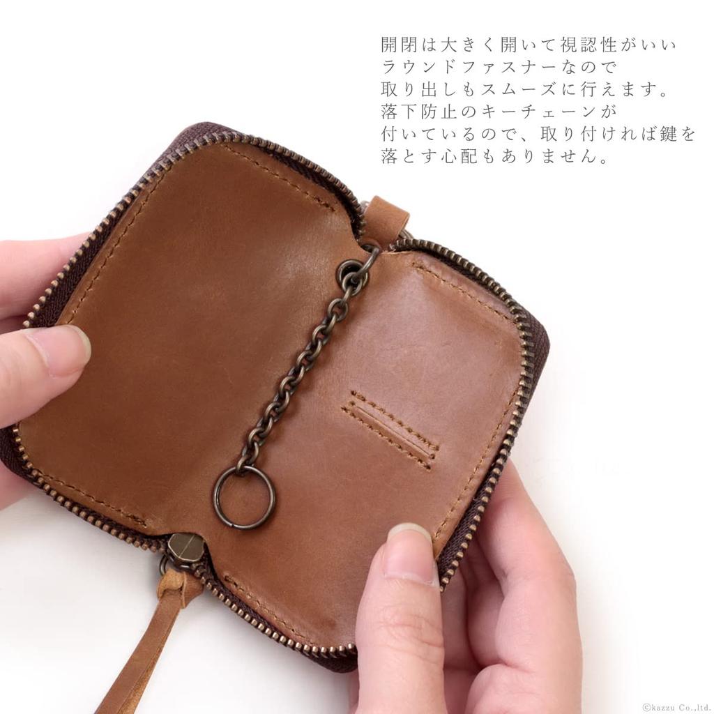 Nafka Women's Key Case, Smart Key Compatible, Genuine Mostro Leather, Made in Japan [NFK-72009] (Gray)