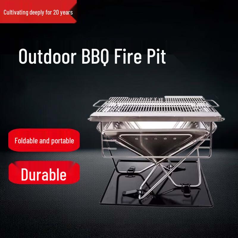 Camping Folding Portable Fire Pit & BBQ Grill