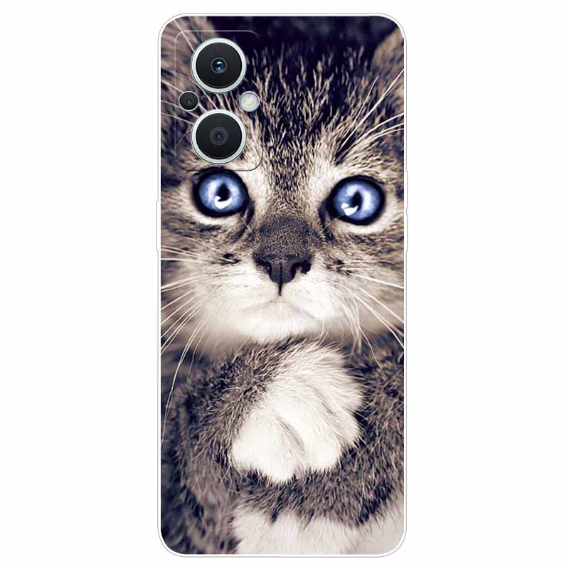 Soft Case for Reno8 Lite Cover Print TPU Silicone Clear Funda Cases for OPPO Reno 8 Lite 5G Case Reno8Lite Slim Landscape Cat