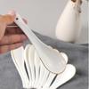 SIFAR Gold Rim Ceramic Small Spoons (8-Pack)