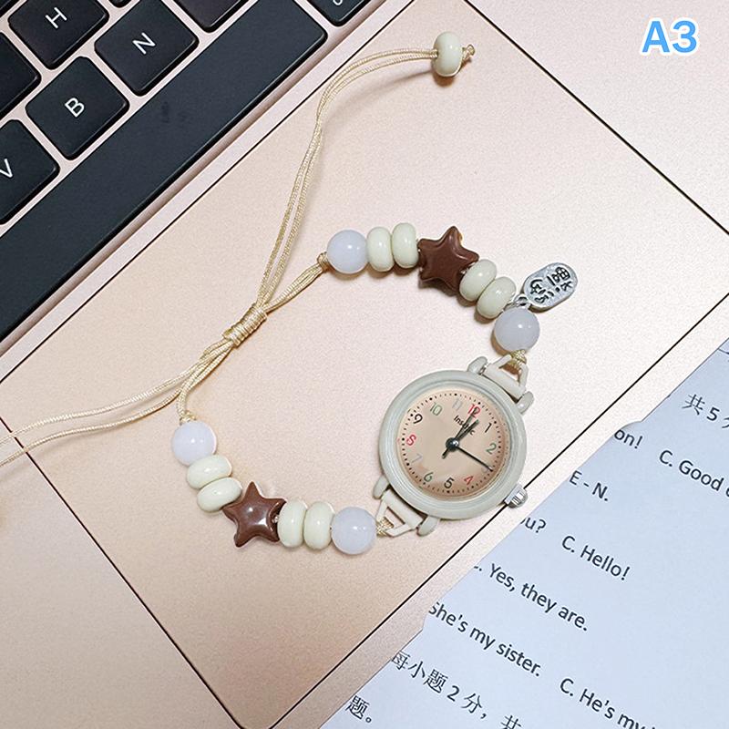 

Vintage Ethnic Weaving Design Bracelet Watches For Women Girls Cute Beaded Woven Versatile Quartz Watches