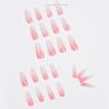 Gradient Pink Extra Long Ballet Wearable False Nail Art Stickers - Waterproof