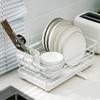 Carbon Steel Dish Drying Rack Drainer Tray Plates Organizer with Drainboard  Household