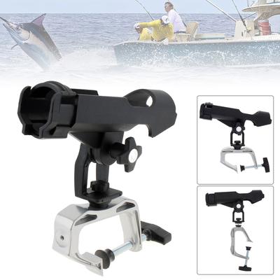 360 Degree Adjustable Large Clamp Opening Fishing Boat Rod Bracket, Foldable and Sturdy Support Bracket, Fishing Rod Rack Folding Bracket