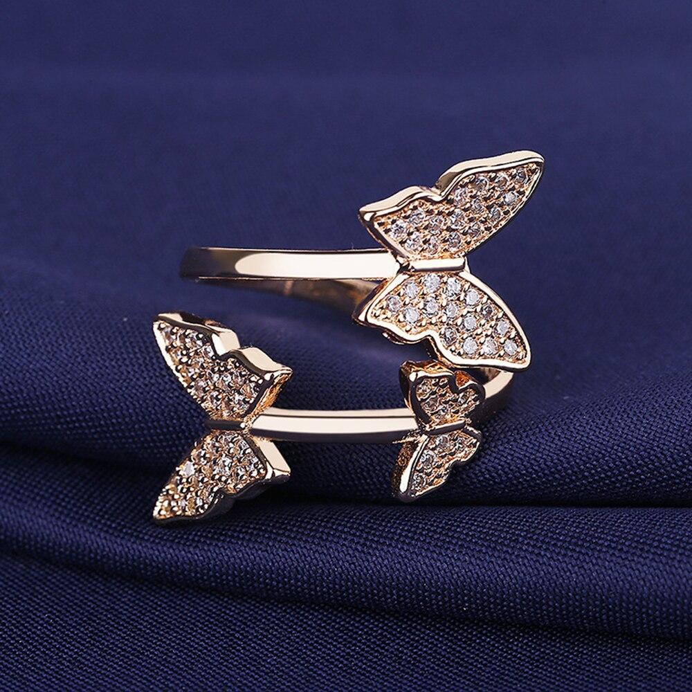 New Fashion Personality Ring 925 Silver Women Small Design Micro-set Jewelry Rose gold Rings Festival Anniversary Gift