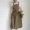 Kitchen Splash-proof Apron Literary and Fresh Cotton Pleated Skirt Kitchen Baking Vest Apron