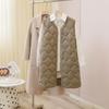 Light down vest women's medium and long V-neck autumn and winter vest light down liner winter thermal vest large size