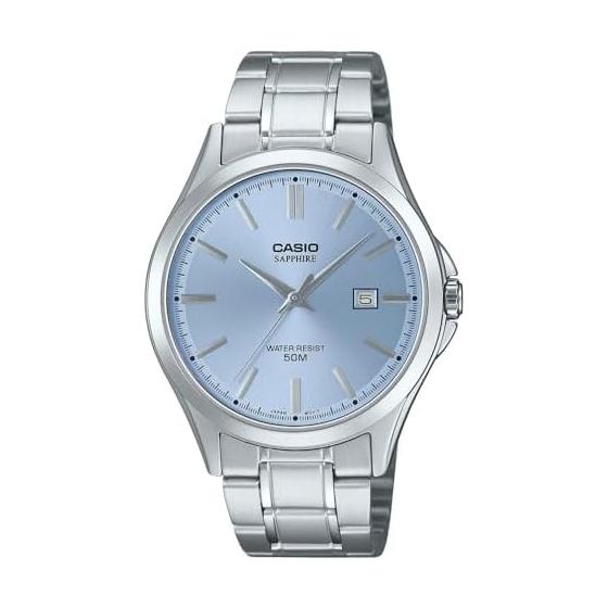 CASIO MTS-115D-2A2 Аналоговые Кварцевые STANDARD Стандартные Серебристый Светло-голубой [Параллельный импорт]