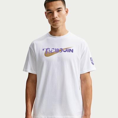 Nike Soccer Jerseys Men s White/Space Purple/Metallic Crew Neck Modera S