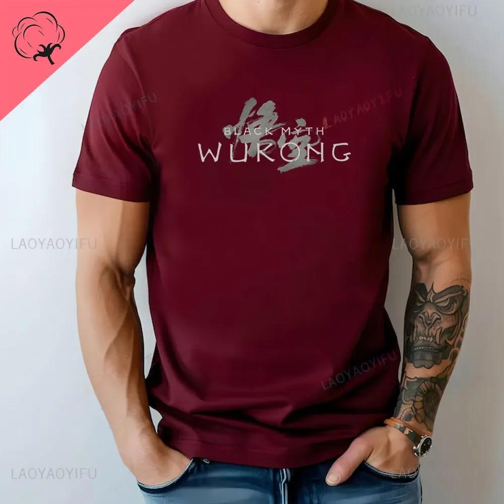 Black Myth Wukong Sun Wukong T-shirt Monkey King Gamer Print Tops Gift for Him Video Game Men Clothing Cotton Tee Graphic Shirts