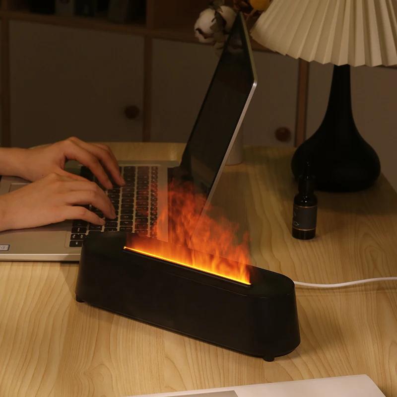 Simulation Flame Diffuser Flame Humidifier Aromatherapy Diffuser Aromatherapy Indoor Ultrasonic Air Humidifier