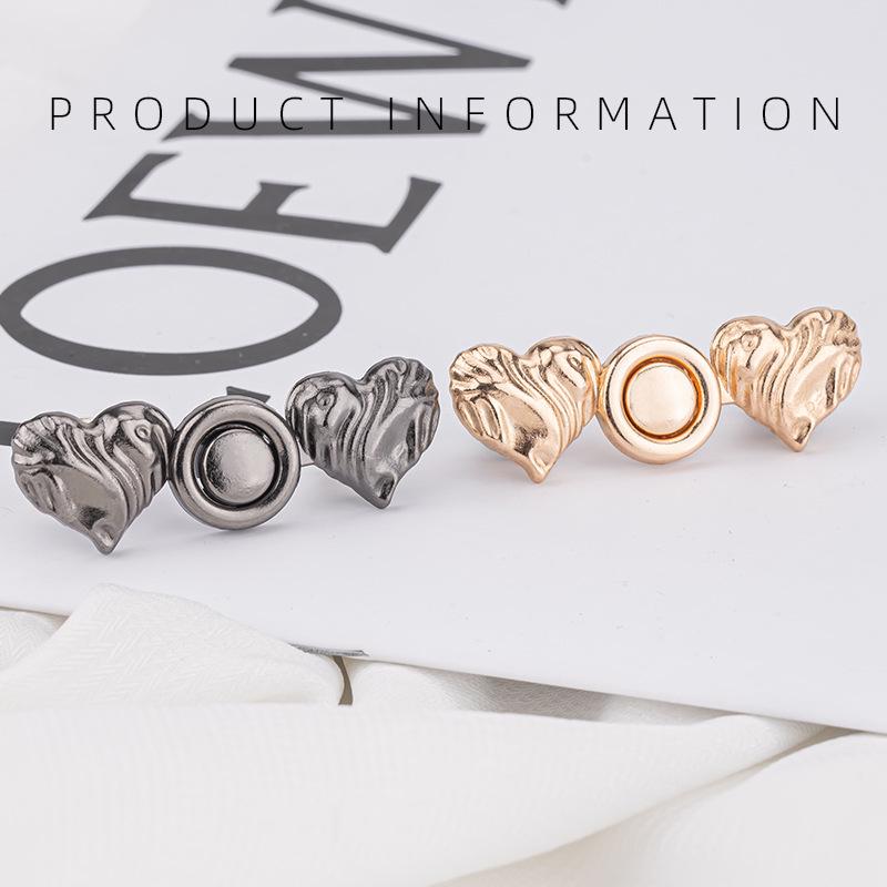 Heart Shaped Waist Button Adjuster: No-Sew, Detachable for Perfect Fit