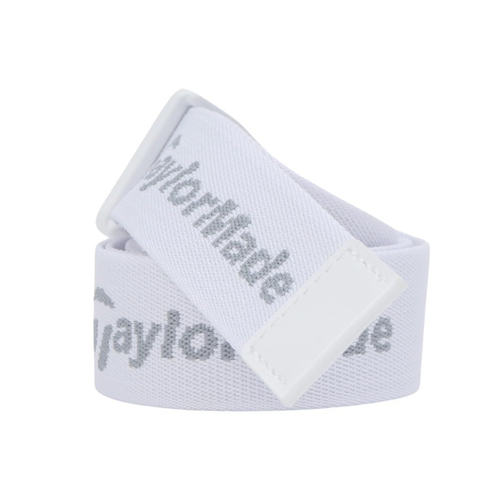 TaylorMade M TM Logo Tape Belt, White, Free Size, 24SS, TL348