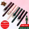 Leather Wath Strap  8mm 10mm 12mm 14mm 16mm 18mm 20mm  Strap Genuine Leather Watch Bracelet Rose Gold Buckle with Tool